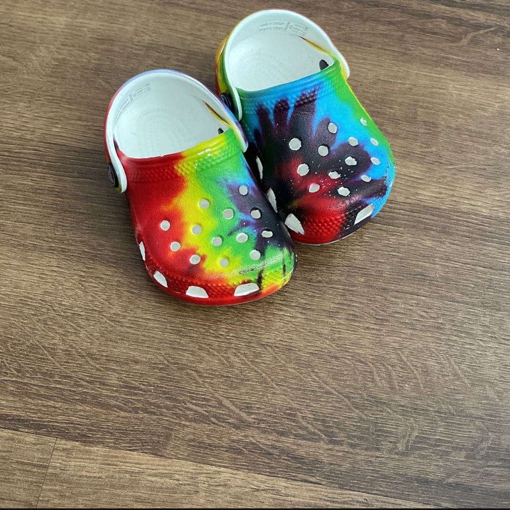 Multicolored crocs
